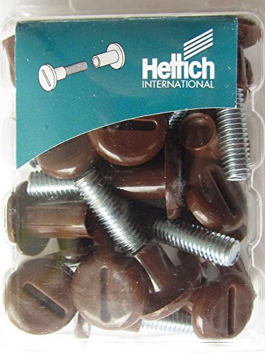 Hettich Verbindungsschrauben, M6, 29-36 mm, Kunststoff braun, 10 Stück, 89325