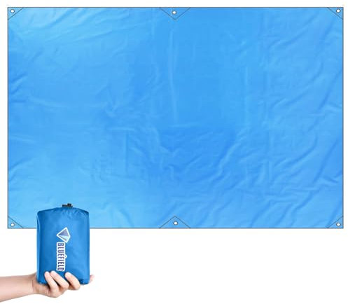 TRIWONDER Tent Tarp Groundsheet Tarpaulin Waterproof Camping Tarp Tent Footprint Awning Picnic Mat Hammock Rain Fly (Blue, L - 2.2 x 2.4 m)