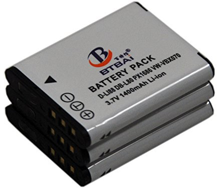 3x Batterie D-LI88 pour Pentax DLI88 d-l188 DL188 Optio H90 P70 P80 W90 WS80 Appareil photo