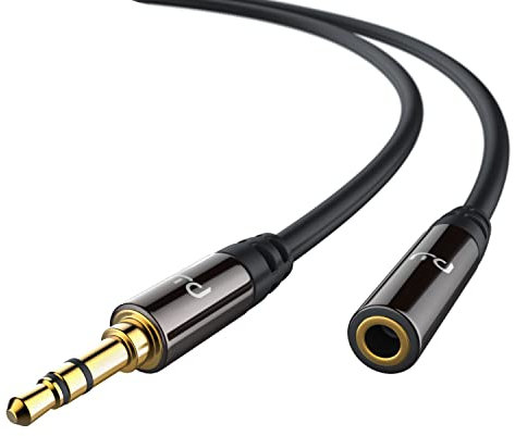 Primewire - 5m Cavo prolunga jack 3,5mm maschio femmina - Spinotto in metallo pieno dalle dimensioni perfette - Connettore maschio da 3,5mm a connettore femmina da 3,5mm - Serie Premium HQ