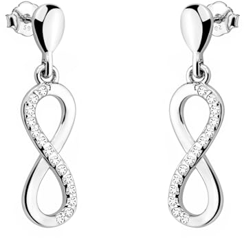 SOFIA MILANI - Damen Ohrringe 925 Silber - mit Zirkonia Steinen - Unendlichkeit Ohrhänger - 20473