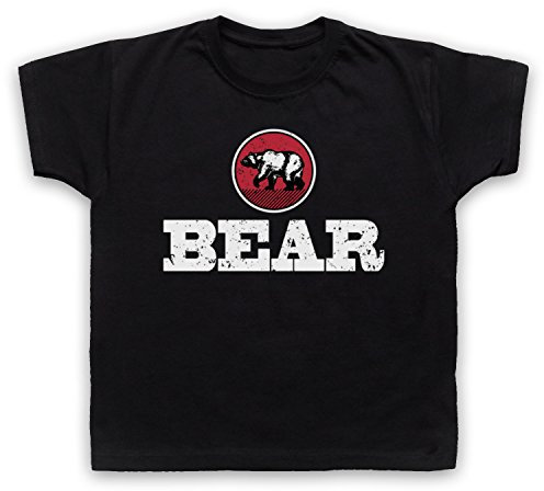 My Icon Art & Clothing Bear Gay Humour Kinder T-Shirt, Schwarz, 2-3 Jahren