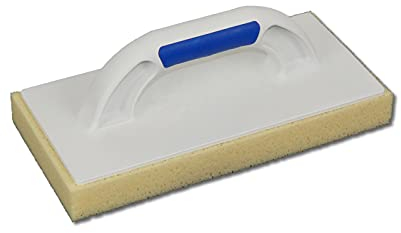 DEWEPRO® Schwammbrett 280x140mm Fliesenwaschbrett mit 30mm Hydro-Schwammauflage - Waschbrett - Schwammscheibe - Fliesenschwamm mit 2-Komponenten Handgriff