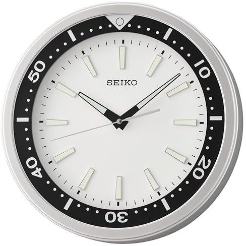 Seiko Plastic Wall Clock (35 cm x 35 cm x 5.4 cm, White)