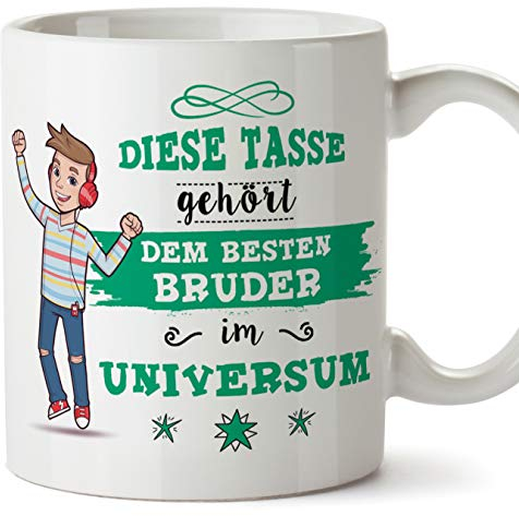 Mugffins Bruder Tasse/Becher/Mug - Diese Tasse gehört dem besten Bruder im Universum - Schöne und lustige Kafeetasse als Geschenk für Geschwister. Keramik 350 ml