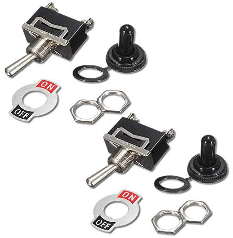 VUNIVERSUM 2 Stück Premium 2Pin 2 Position EIN/Aus Kippschalter Wippschalter Schalter Wasserdicht Schutzkappe Boot On Off DIY AC DC 250V/15A RC von Mr. Stecker Modellbau®