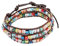 Emibele Lederarmband, Dazzling Handgemacht Wrap Armband aus Shimmering Kristallglas Weben, Schmuck Handgelenk Accessory für Damen Frauen & Mädchen – Bunt