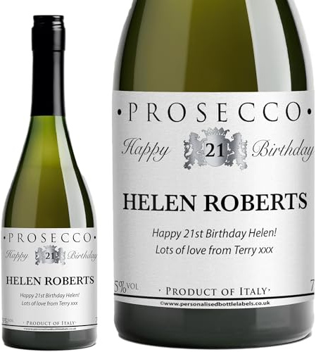 Personalised Birthday Prosecco 75cl with FREE Gold Gift Box. Any Name & Message for their Birthday.