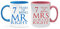 Copper Anniversary 7 Years of Being Mr Right & Mrs Always Right Set of 2 Wedding Anniversary, Valentines Day, Coloured Couple Mug Set. (7 Years)