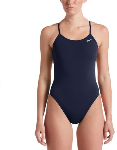 Nike Damen Cut-Out One Piece Schwimm-Slips, Blau (Midnight Navy), 36