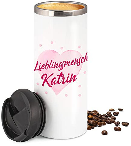 GRAZDesign Thermobecher Kaffee to go mit Namen, 100% Auslaufsicher Kaffeebecher Autobecher, Lieblingsmensch, Personalisierte Geschenke Edelstahl, 350ml