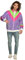 Boland Costume adulte Veste d'entraînement années 80 avec poches pour tenue de camping, jogging, costume assi, style rétro, déguisement de groupe, fête de carnaval,Rose, Violet et Vert, M