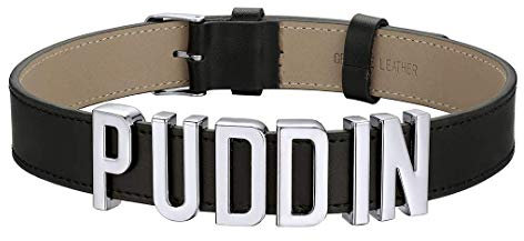 ChainsHouse Damen Mädchen Leder Choker Kette 37cm-44cm PUDDIN Halsband perfekte als Geschenke für Freundin