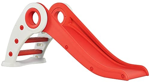 HOMCOM Toboggan Enfant Pliable 3 à 6 Ans Usage intérieur extérieur dim. 120L x 50l x 56H cm HDPE Rouge