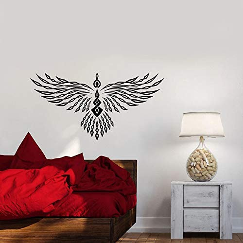 NSRJDSYT Wandtattoo Abstrakte geometrische Phoenix Bird Wings Vinyl Fenster Glas Aufkleber Schlafzimmer Wohnzimmer Home Decoration Kunst Wandbild 57x30cm