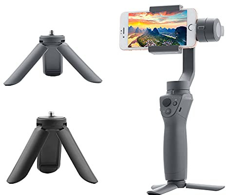 Tenglang Mini Tripod for DJI OSMO Mobile 2 handheld PTZ stabilizer for Zhiyun Smooth 4/Feiyu Vimble,Portable Desktop Tabletop Tripod Units (Dark grey)