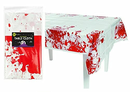 St@llion 132 cm x 178 cm Halloween-Tischdecke, blutiges Design, Tischdecke, gruselige Abdeckung, Läufer für Halloween-Party, drinnen und draußen, Gartendekoration, Gruselparty, Karneval (Blut)