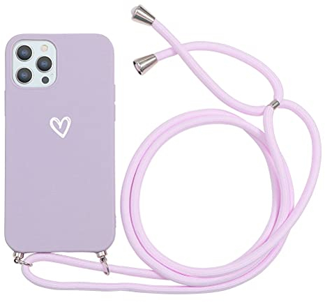 Yoedge Handykette Handyhülle für Samsung Galaxy S8 5,8 Hülle mit Band Kette, Silikon Schutzhülle mit Kordel zum Umhängen, TPU Stoßfest Case mit Muster Motiv für Samsung S8, Lila