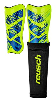 Reusch Schienbeinschoner Erwachsene | Fußball Schienbeinschützer mit Schutzschale und Kompressionsmanschette | sicherer Halt ohne Verrutschen | für Training und Spiel | Shinguard Attrakt Supreme
