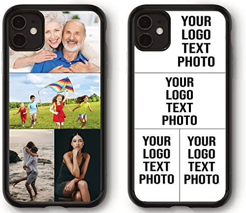 Mobile Stuff Personalised Phone Case for iPhone 11, Shockproof TPU Bumper back Custom Cover Collage Your Own Photo for iPhone 11-6.1 Inch, Personalize with Four Image Collage Layout A