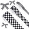 3 Rollen schwarzes Ripsband, weiß kariert, bedrucktes Band, Rennwagen-Thema, bedrucktes kariertes Band, kariertes Büffelband für Bastelarbeiten, Kranz, Party, 0,4, 0,87, 3,8 cm breit, 13,7 m (kariert)