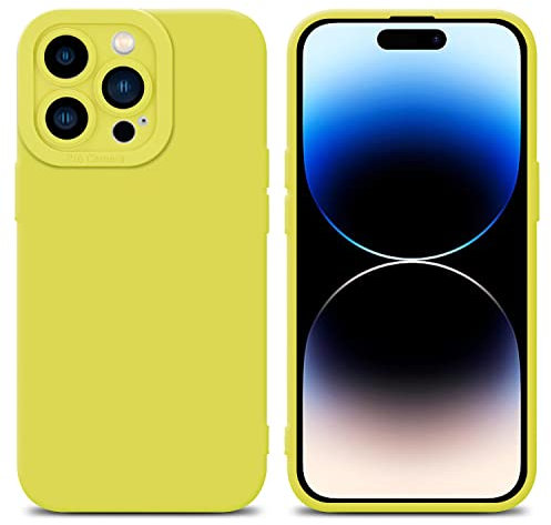 Cadorabo Custodia compatibile con Apple iPhone 14 PRO in FLUID GIALLO - Coperchio protettivo in silicone TPU flessibile