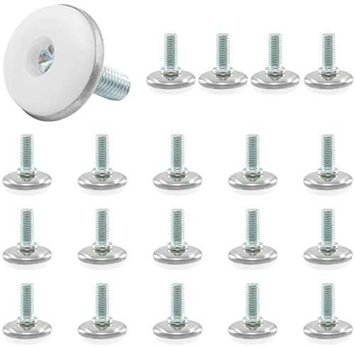 LDEXIN 20 Stück M8 Gewinde Möbelnivellierfüße M8 Tischnivellierfüße verstellbare Nivellierfüße zum Anschrauben Möbelgleiter Nivellierung für Stühle, Tische, Schränke, M8 x 20 mm Gewindestange