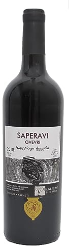 Georgischer Amphorenwein SAPERAVI Qvevri rot trocken - kachetische Weinbereitungsmethode, aus autochthone Rebsorte Saperavi, Appellation Kindzmarauli, 0,75L, Georgien