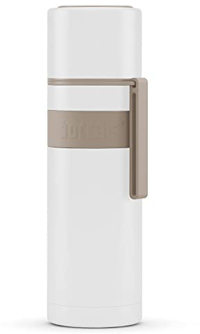 boddels Thermoskanne mit Becher 500ml - Isolierflasche aus Edelstahl, auslaufsicher, Vakuum-isoliert, doppelwandig, Thermosflasche mit Becher, BPA-frei, hält 12h warm, 360° Verschluss, Trageschlaufe