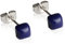 Winzige Ohrstecker mit Stein in dunkelblau • Quadratische Ohrringe für 1, 2 & 3 Ohrloch • Nachhaltiger Schmuck aus recyceltem Glas & Edelstahl • 4mm
