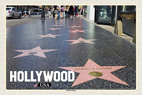 mrdeco Metall Schild 20x30cm gewölbt Hollywood USA Walk of Fame Deko Blechschild Tin Sign