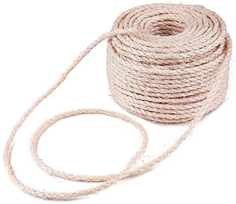 Sisal Rope For Cats, Natural Sisal Rope For Scratching Post Tree Replacement, He mp Rope For Repairing, Recovering Or Scratcher, Accessories For Home, 4mm/6mm Diameter