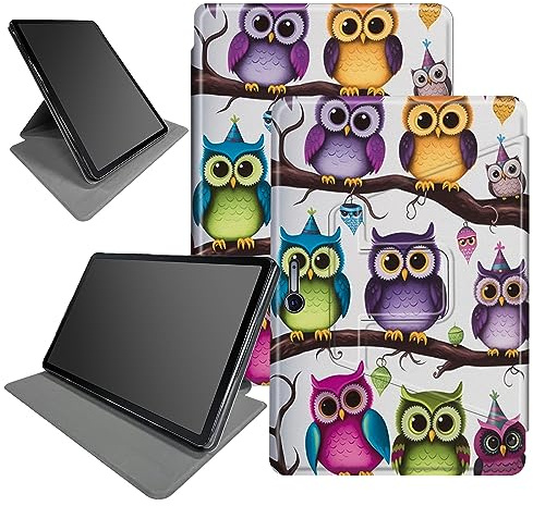 Schutzhülle mit niedlichem Eulen-Design für Microsoft Surface Go 3 2021 / Surface Go 2 2020 / Surface Go 2018 10 Zoll Tablet, 360 Grad drehbar, mehrere Betrachtungswinkel, Hülle mit automatischer