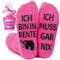 Rentner Geschenk Frau, Lustige Geschenke für Frauen Stoppersocken ICH BIN IN RENTE ICH MUSS GAR NIX Socken Ruhestand Geschenk Frauen Lustig Kuschelsocken Renteneintritt Abschiedsgeschenk Kollegin