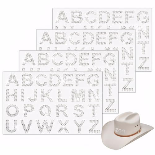 104 Stück Strass Buchstaben Aufnäher, A-Z Glitzer Strass Alphabet Aufkleber, Strass Aufbügeln Buchstaben Patches, Acryl Selbstklebende Aufkleber für DIY Basteleien Handwerk Kleidung (Silber)