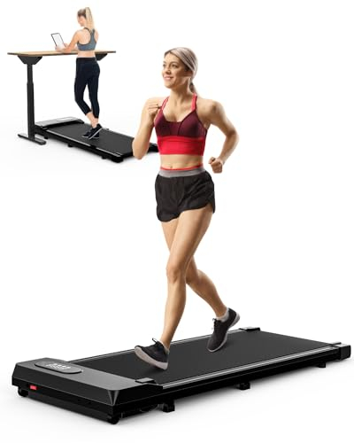 Bigzzia Walking Pad, 3 in 1 Under Desk Treadmill, 2.5HP Walking Treadmill with LED Display for Home/Office Use, Adjustable Speed 1-8KM/H, 320 LB Capacity, Remote Control, No Assembly (Black)