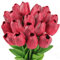 N&T NIETING Künstliche Tulpen Gefälschte Blumen, 12 Stück Latex Real Touch Faux Tulpen Blumen für DIY Hochzeit Home Garten Hotel Party Büro Dekoration (Schokoladenfarbe)