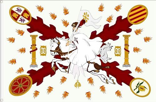 BANDERA GRAN ESTANDARTE DE SANTIAGO, PATRON DE ESPAÑA. RASO PREMIUM TAMAÑO GRANDE 150X90CM