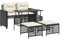 vidaXL Garten Sofagarnitur 4-TLG., Gartenmöbel Set mit Kissen, Sitzgruppe Lounge Sofa für Terrasse Garten, Gartengarnitur, Schwarz Poly Rattan Glas