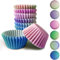 Gcardist 300 Stück Standard-Muffinförmchen Cupcake-Becher 6 Designs Blaue Rosa Muffinpapier-Backförmchen Cupcake-Hüllen (Standardgröße)