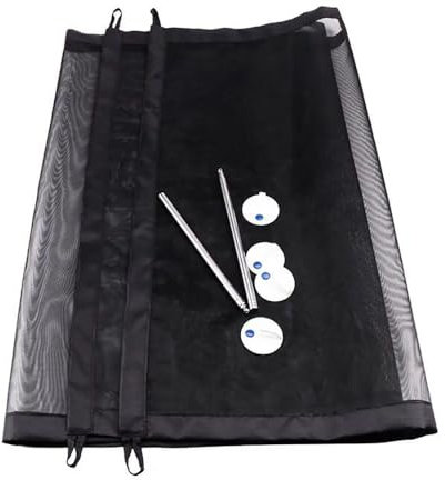Puerta de seguridad para mascotas y bebés, red de aislamiento de mascotas, puerta de malla plegable, barrera para perros, protector seguro para puerta, pasillo al aire libre, color negro, 180 x 72 cm