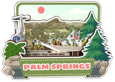 Palm Springs Kühlschrankmagnet aus Holz, Motiv: Kalifornien, USA, Amerika, niedlich, 3D, Stadt, Reise, Souvenirs, Basteln, handgefertigt, Kühlschrankaufkleber, Zuhause, Whiteboard, Dekoration,
