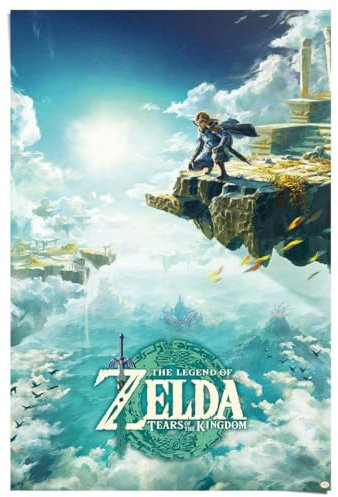 REINDERS Poster, Legends of Zelda, Teenager Zimmer, Poster, Wanddeko, Room Decor, 150 gr. glänzend Bilderdruckpapier, Blau, 91,5x61cm