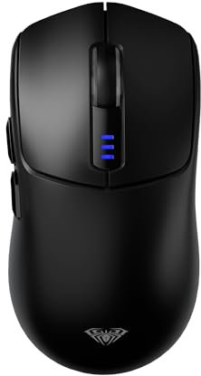 AULA SC580 Wireless Gaming Mouse,Tri-Mode Computer Mouse with 6 Adjustable DPI Levels Up to 12000,Lightweight Gaming Mice,Programmable Buttons,Rechargeable Wireless Mouse for Laptop (Black)