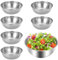 Chingcoo Edelstahl Schüssel, Salatschüssel 6er Set, Edelstahlschüssel, Edelstahl Schüssel Salatschüssel Set, Vielseitige Schüsseln für Salat, Obst, Dessert, Suppe, Müsli (6 Stück - Ø 17cm)