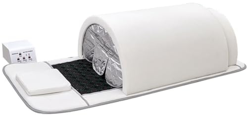 GJBMXSM Cúpula De Sauna Infrarroja,Función EMF Casi Cero,1200 W,Sauna Portátil para Hogar con Piedras De Jade Terapéuticas,Luz De Fotones Infrarroja,Carpa De Vapor para Mesa De Masaje,White