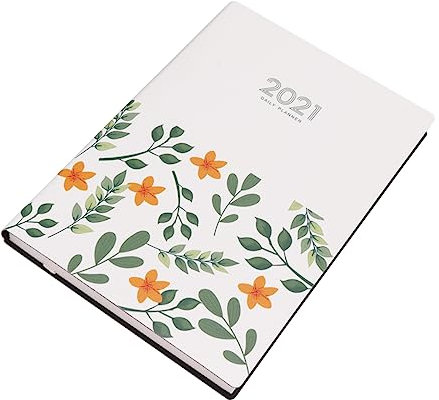 OFFSCH 1 Stück 2021 Planheft 2021 Blockkalender Für Den Schreibtisch Jahresplaner Jahresplanung Bücher Desktop-kalender Beschreibbarer Kalender Bulletin-board-kalender Weiß Kunstleder