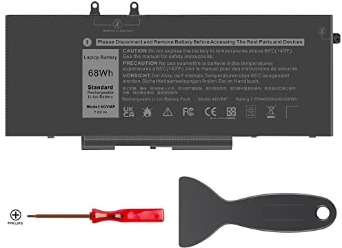 ASUNCELL 7.6V/68Wh 4GVMP Laptop-Akku für Dell Latitude 5400 E5400 5500 E5500 Series, Precision 3540 M3540 Series, Inspiron 7590 2-in-1 7591 2-in-1 7791 2-in-1 Series, 4GVMP 1V1XF R8D7N 9JRYT