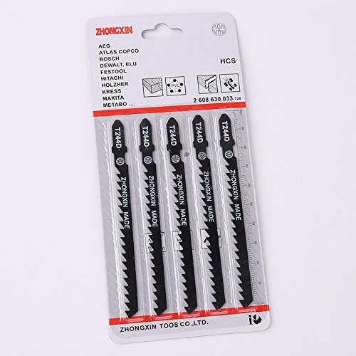 Lot de 20 lames de scie sauteuse T144D – Acier à haute teneur en carbone – Coupe du bois, du métal, du plastique – Compatible avec les outils de scie sauteuse Bosch Makita DeWalt