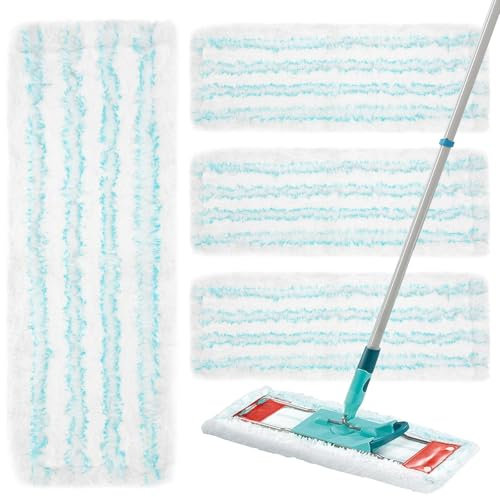 Lot de 4 serpillères pour Leifheit Profi XL Micro Duo / Profi XL Cotton Plus, chiffons de nettoyage en microfibre, housse de rechange pour tous les sols durs